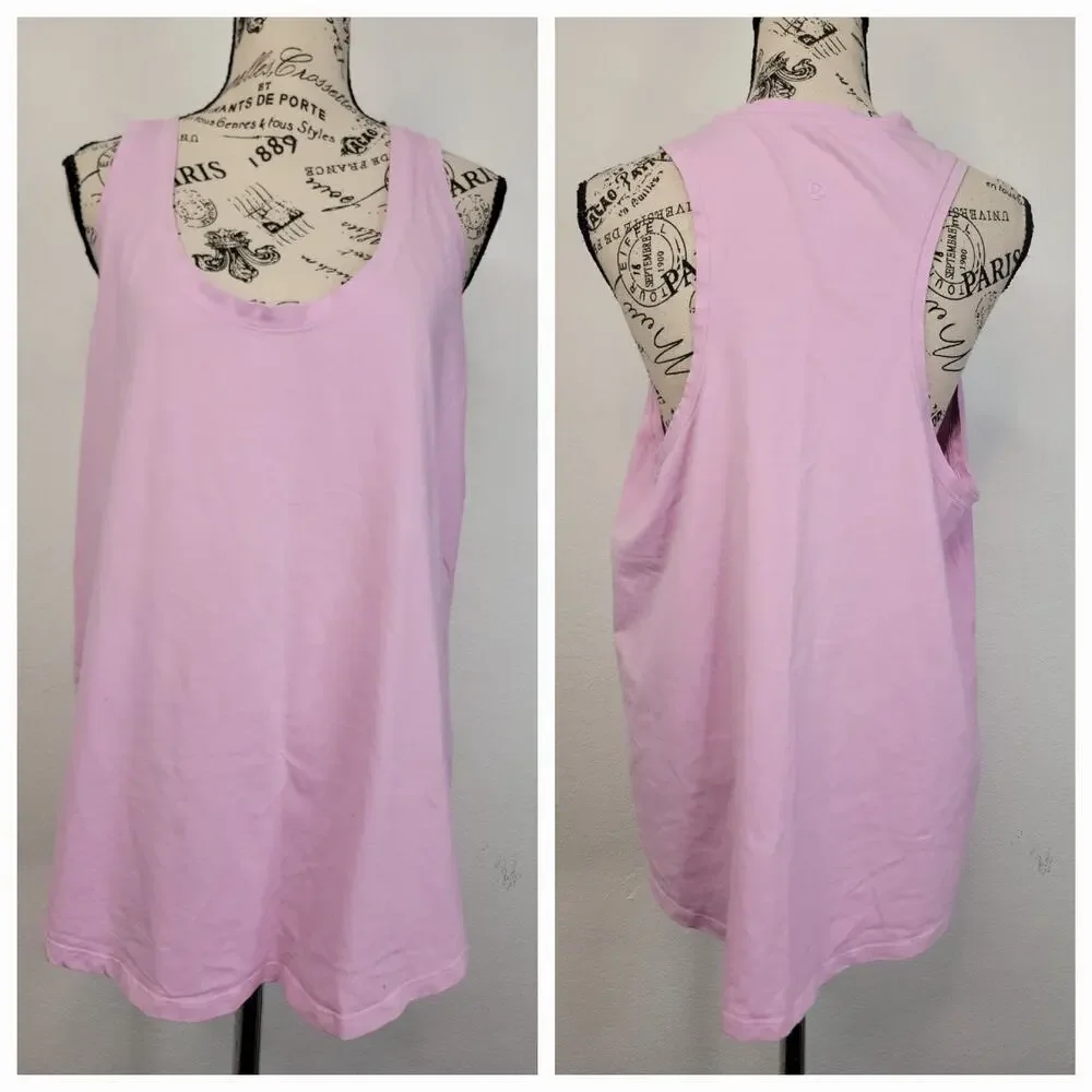 Lululemon Tank Top Womens L/XL Racer Back Pink Athletic Logo